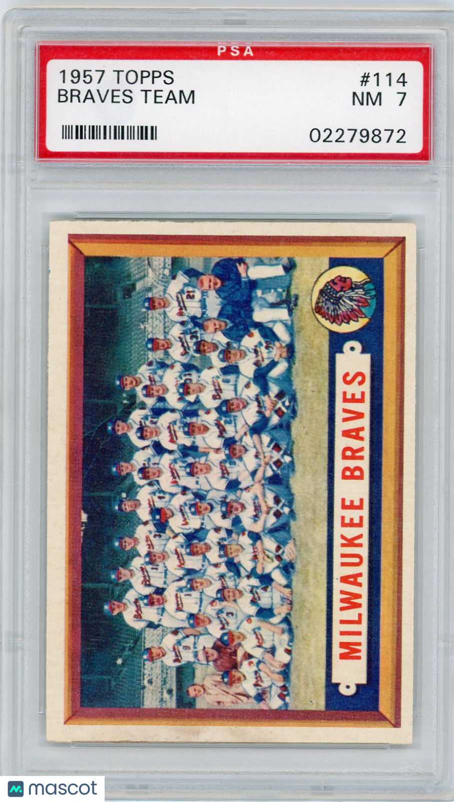 1957 Topps Braves Team #114 PSA 7