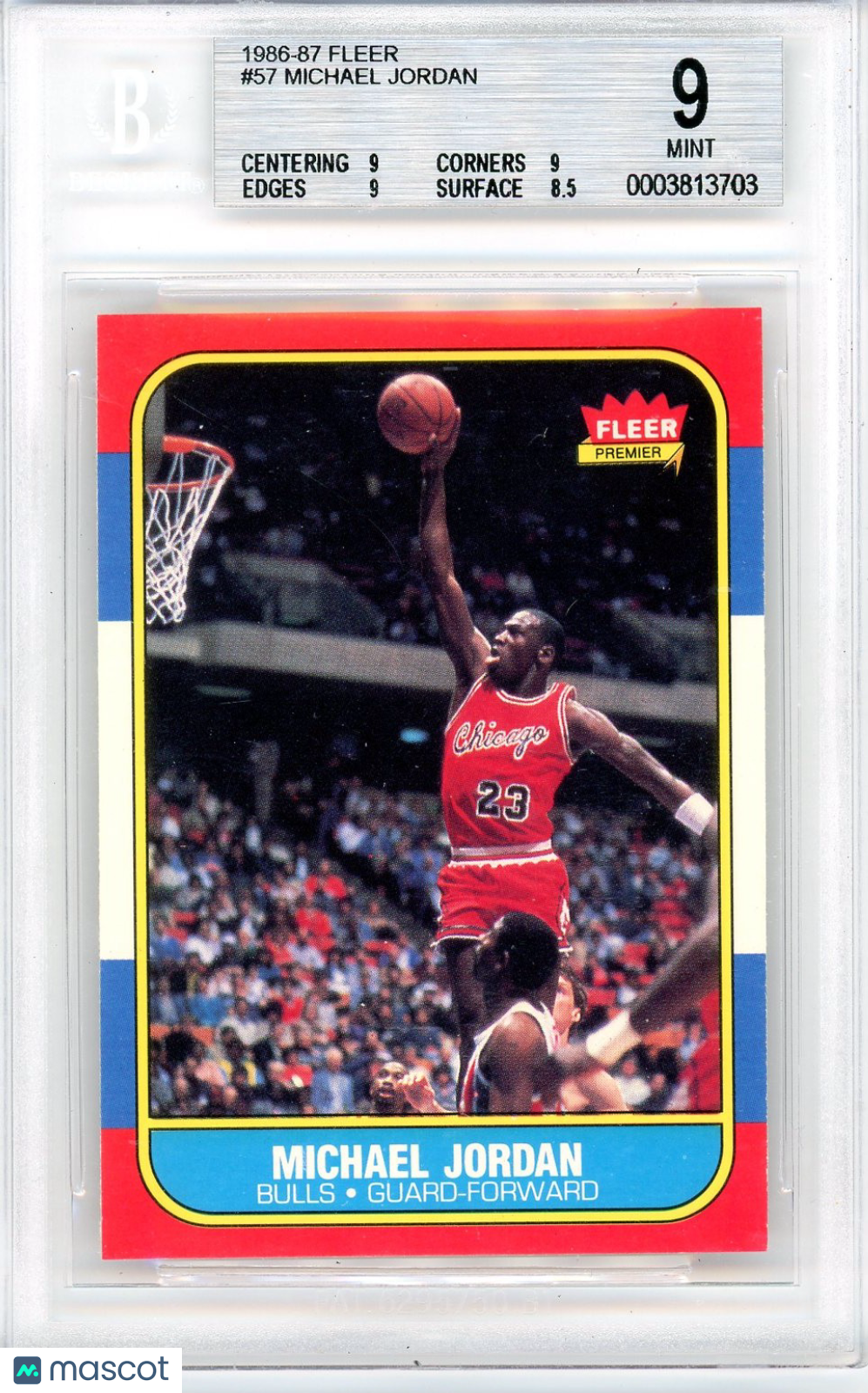 1986 Fleer Michael Jordan #57 BGS 9
