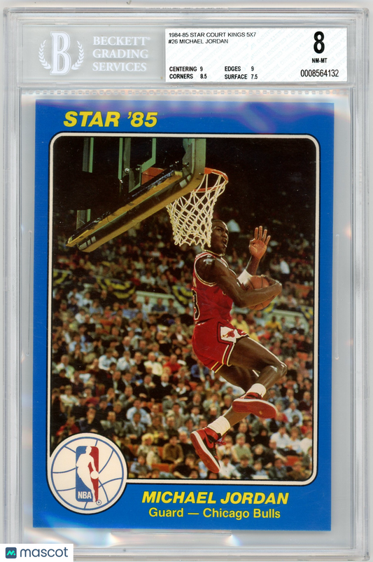 1984 Star Court Kings Michael Jordan #26 5x7 BGS 8