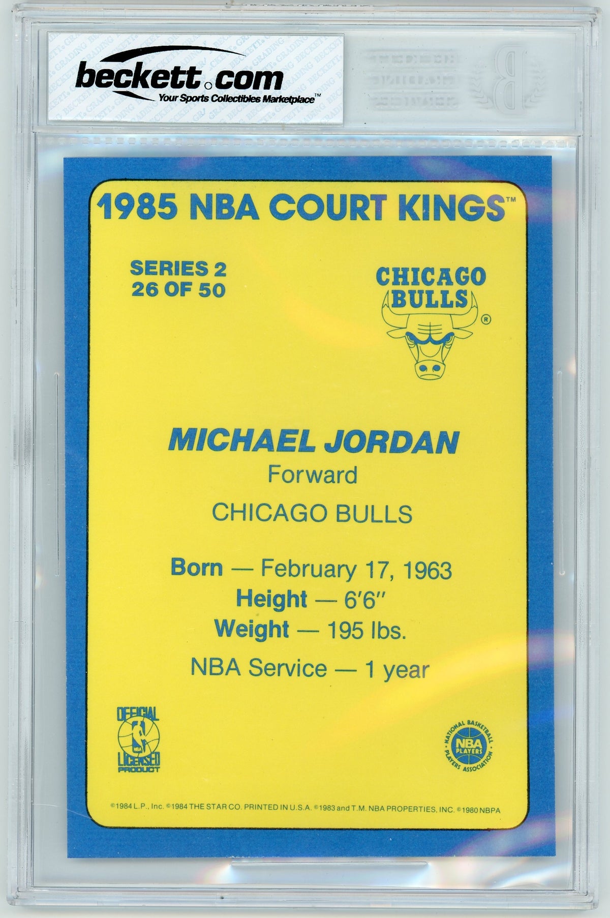 1984 Star Court Kings Michael Jordan #26 5x7 BGS 8