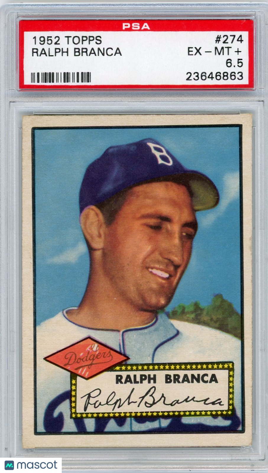 1952 Topps Ralph Branca #274 PSA 6.5