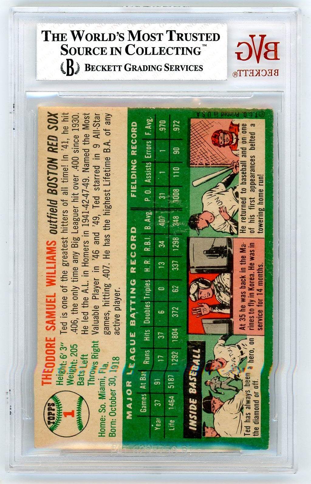1954 Topps Ted Williams #1 BVG 4