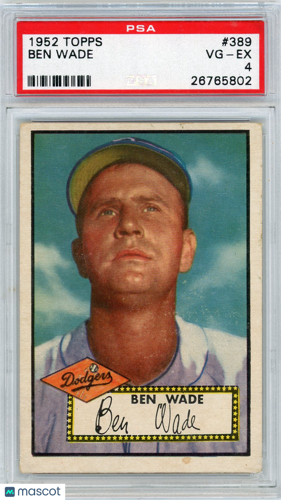 1952 Topps Ben Wade #389 PSA 4