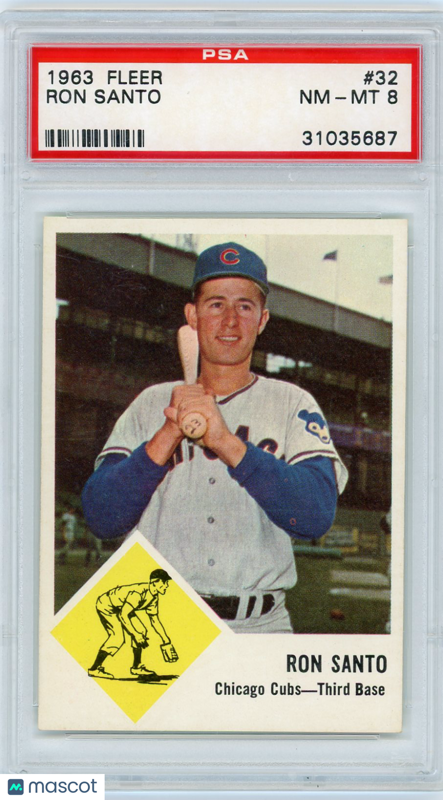1963 Fleer Ron Santo #32 PSA 8