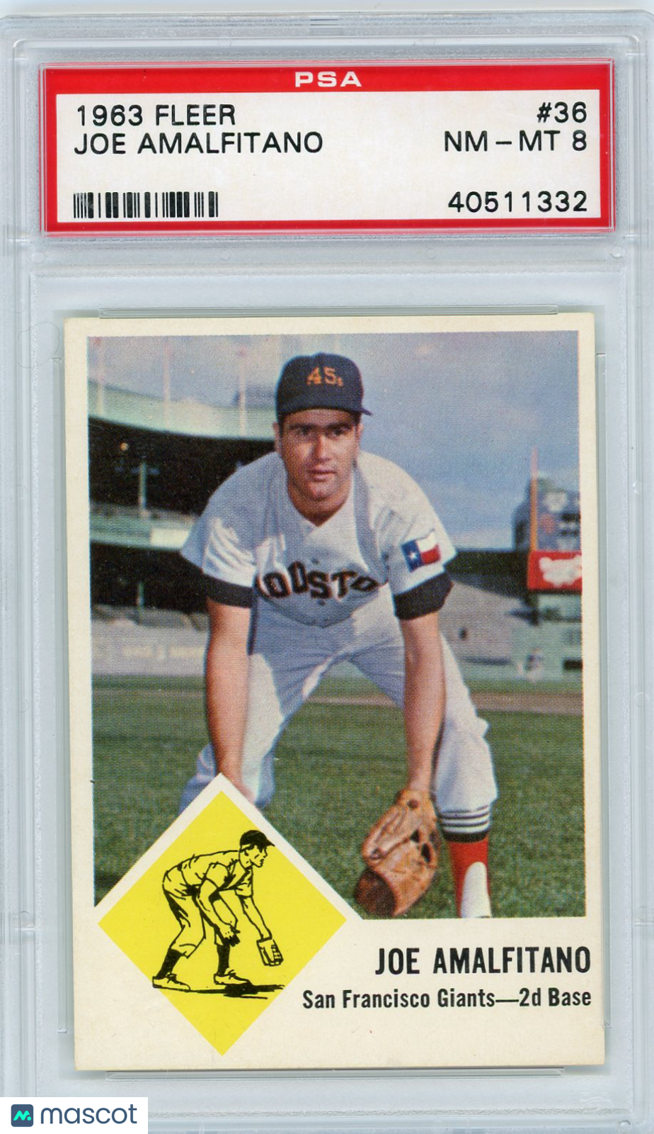 1963 Fleer Joe Amalfitano #36 PSA 8