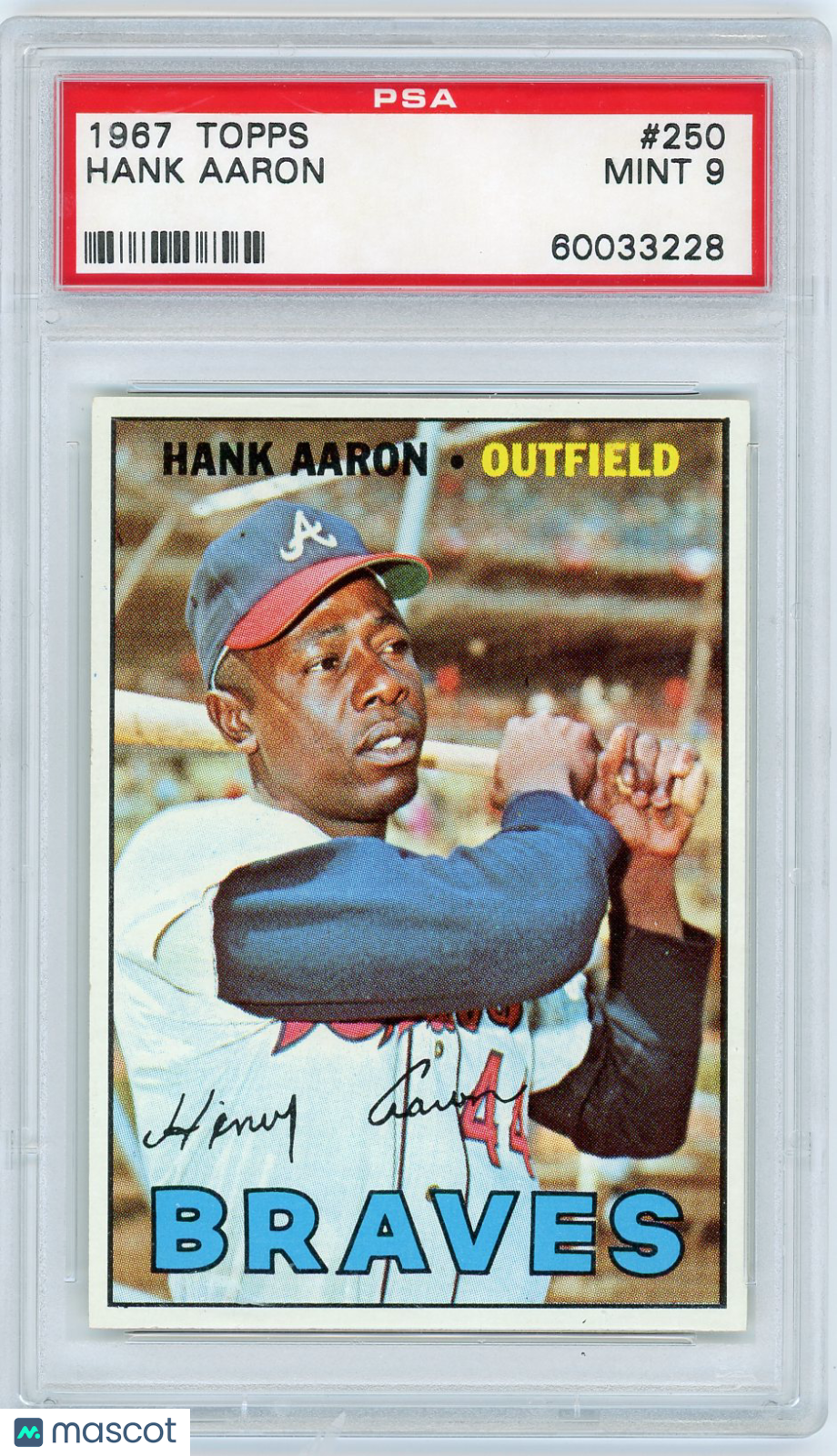 1967 Topps Hank Aaron #250 PSA 9
