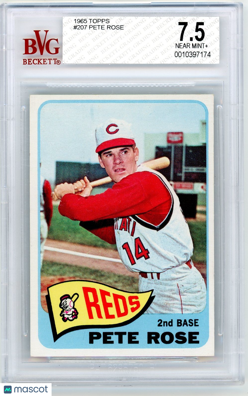 1965 Topps Pete Rose #207 BVG 7.5