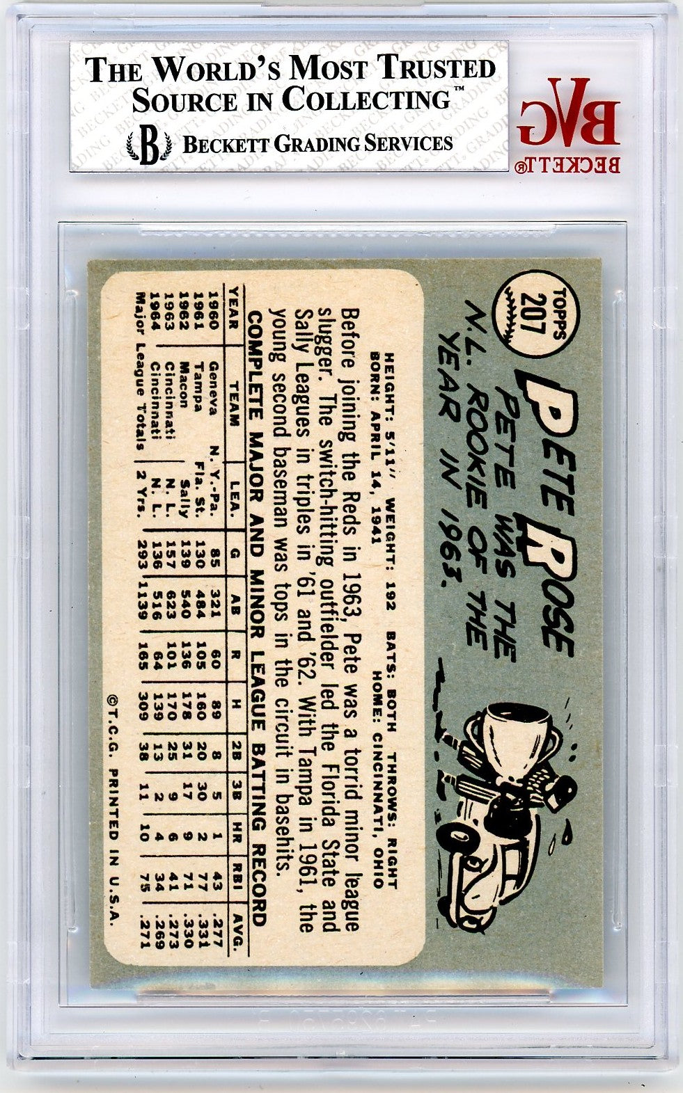 1965 Topps Pete Rose #207 BVG 7.5