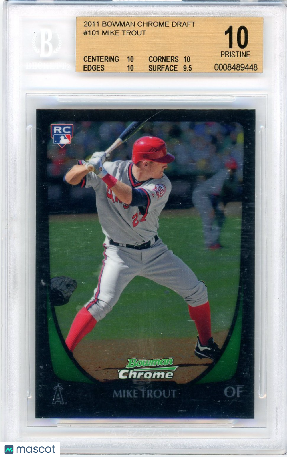 2011 Bowman Chrome Draft Mike Trout #101 BGS 10