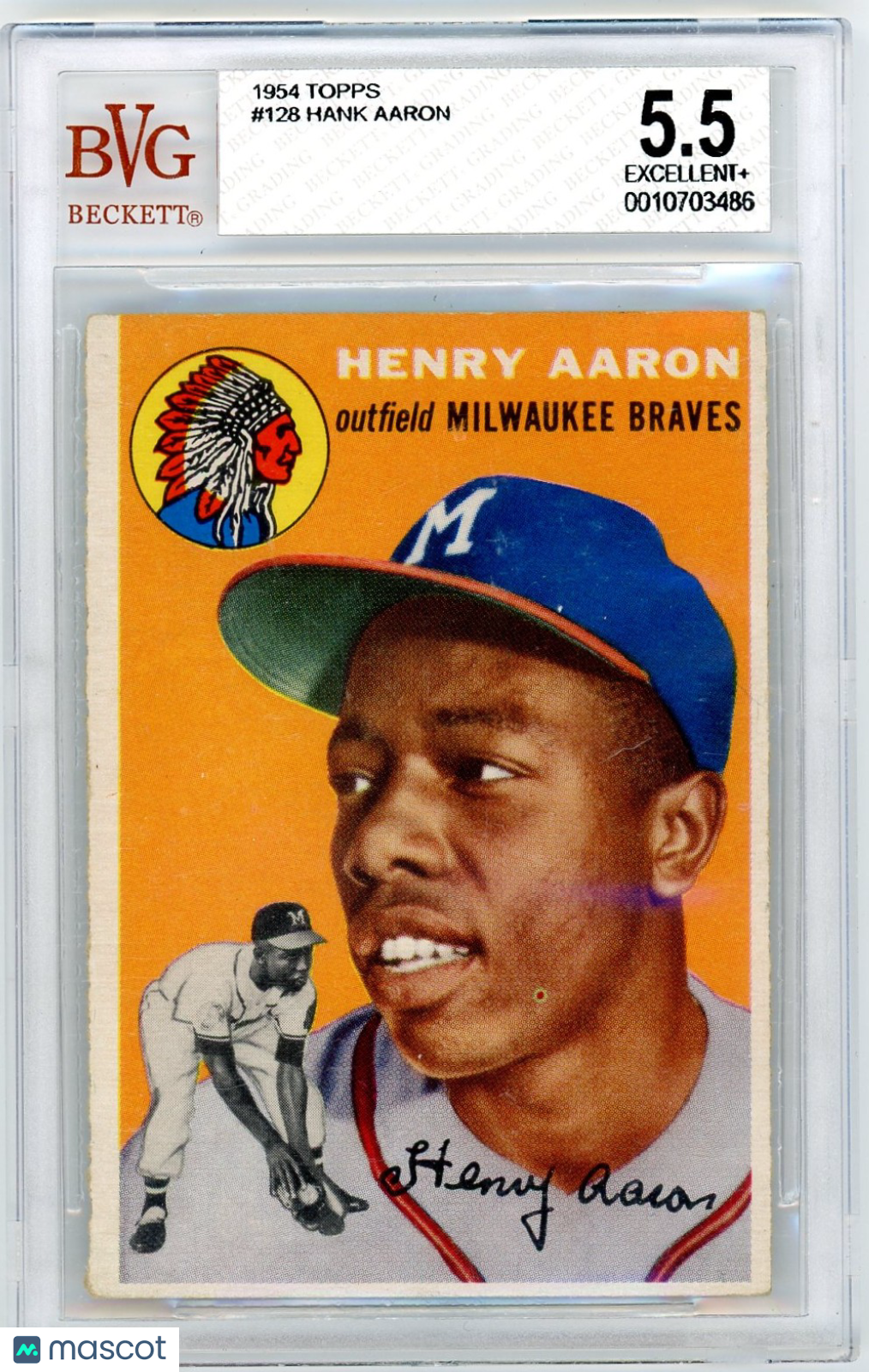 1954 Topps Hank Aaron #128 BVG 5.5