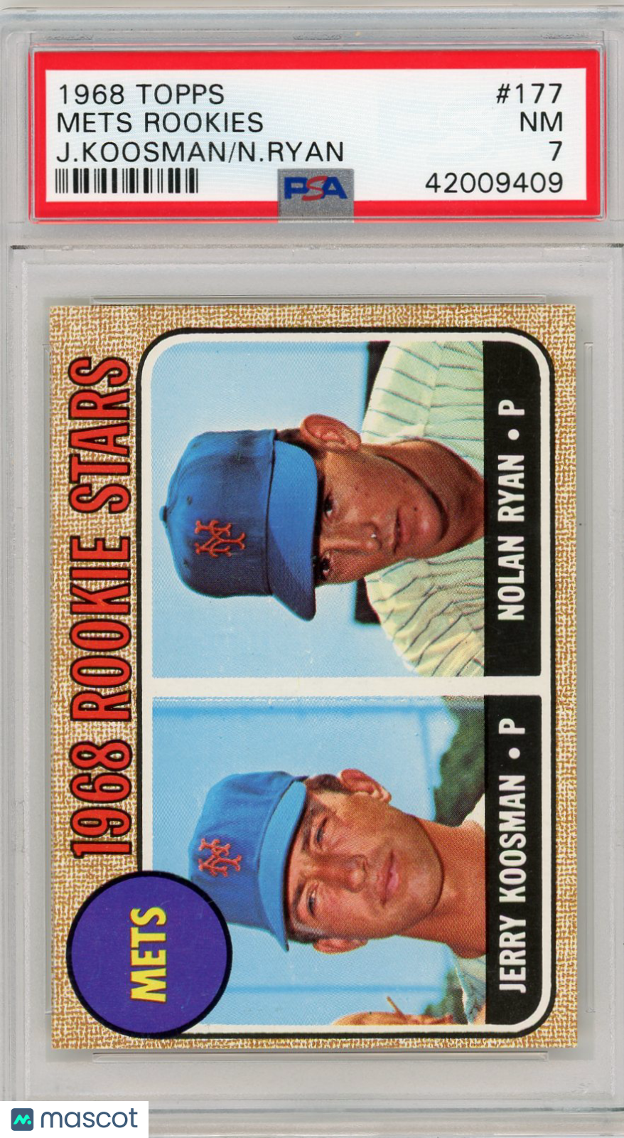 1968 Topps Mets Rookies #177 J. Koosman N. Ryan PSA 7