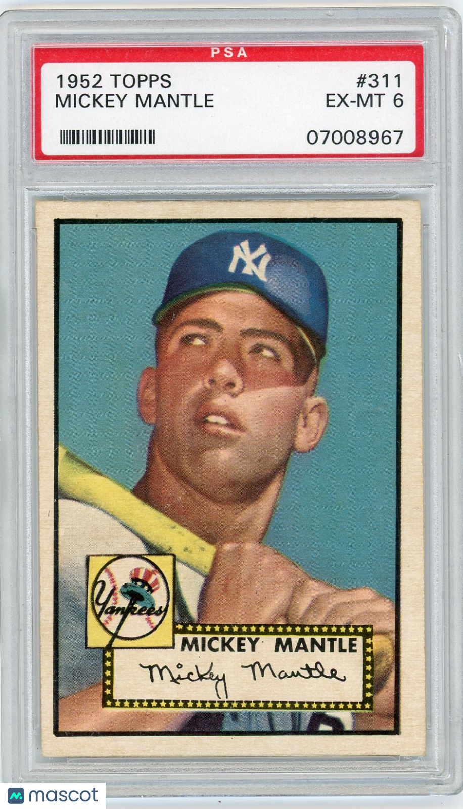 1952 Topps Mickey Mantle #311 PSA 6