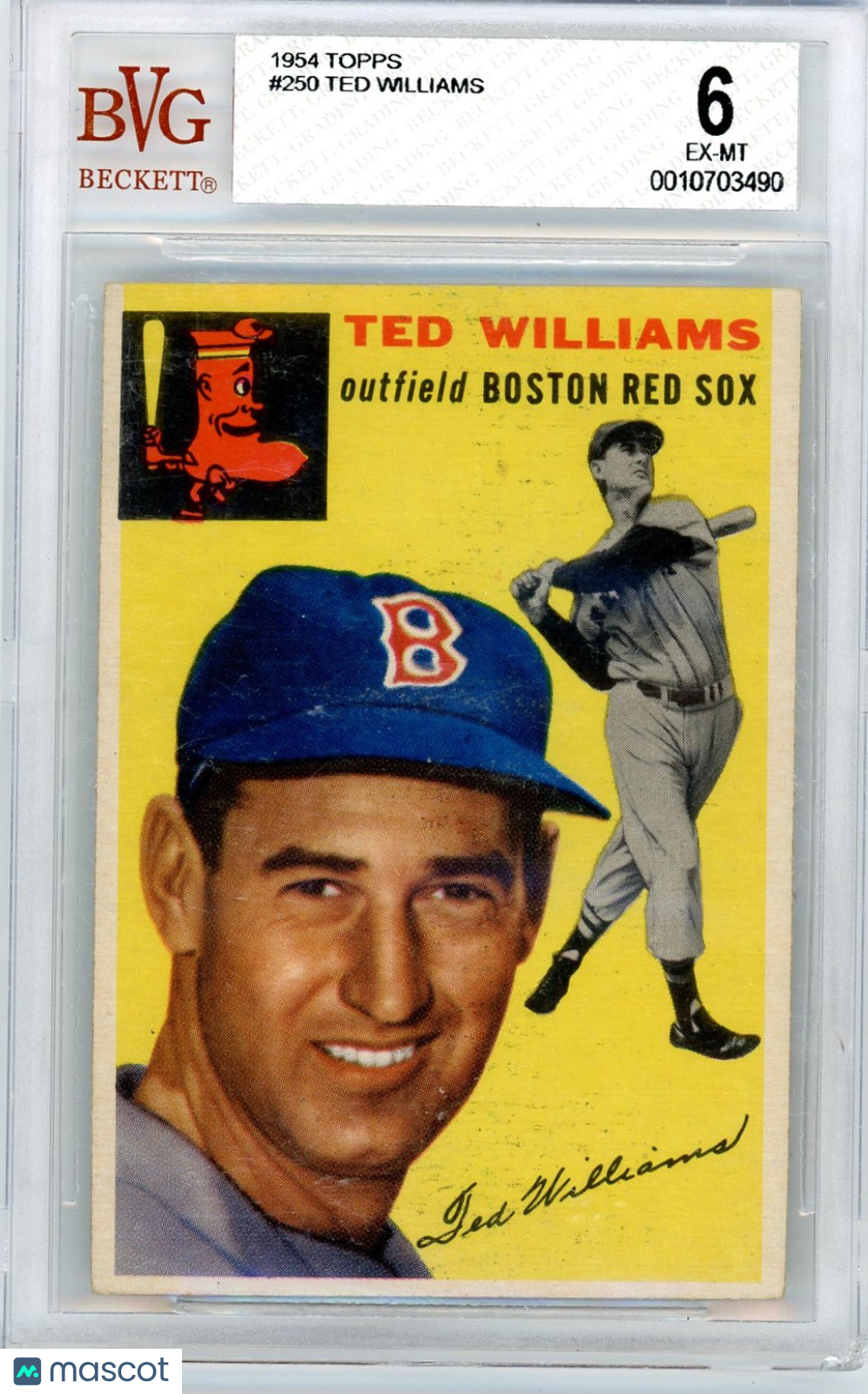 1954 Topps Ted Williams #250 BVG 6