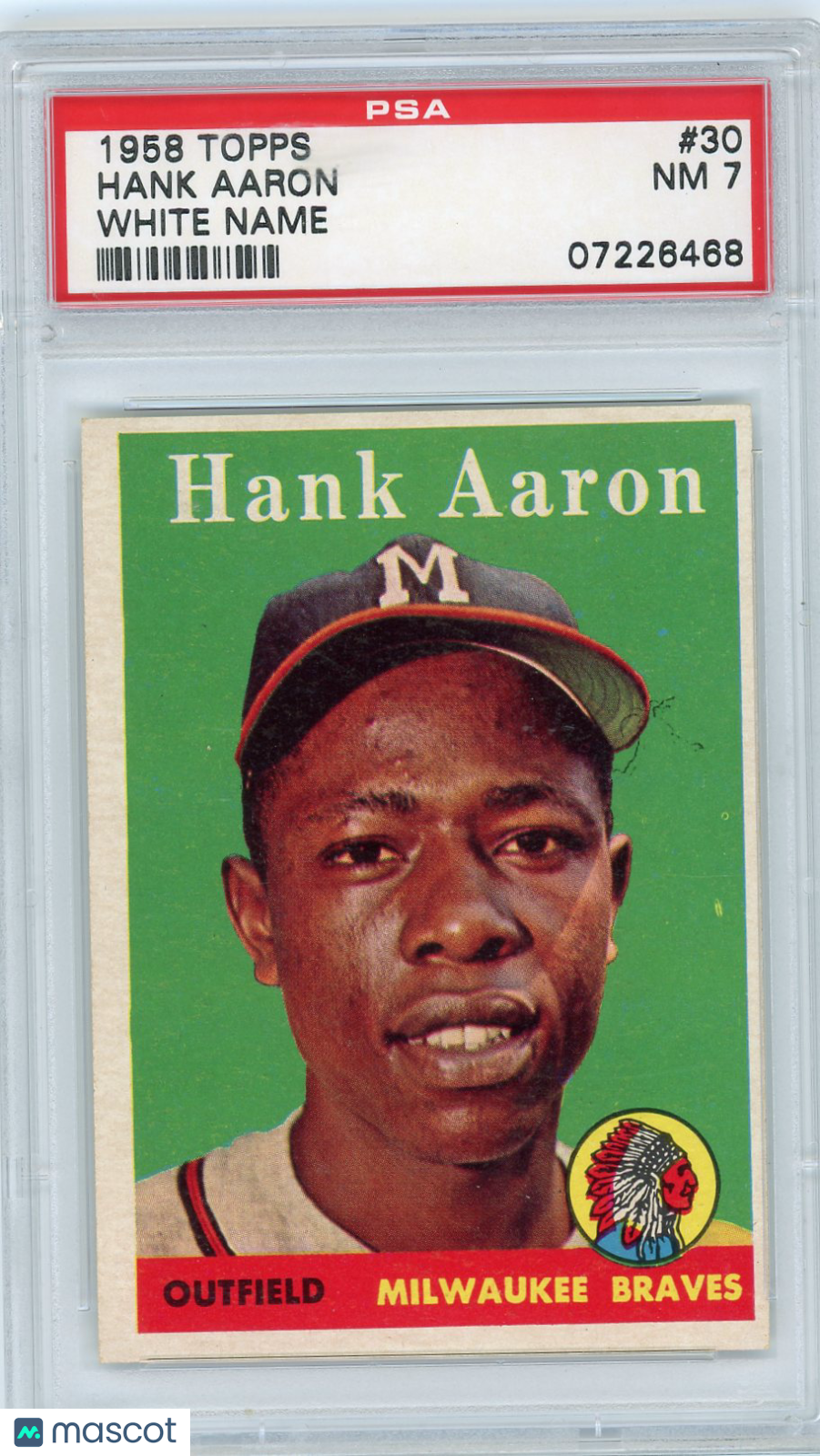 1958 Topps Hank Aaron #30 White Name PSA 7