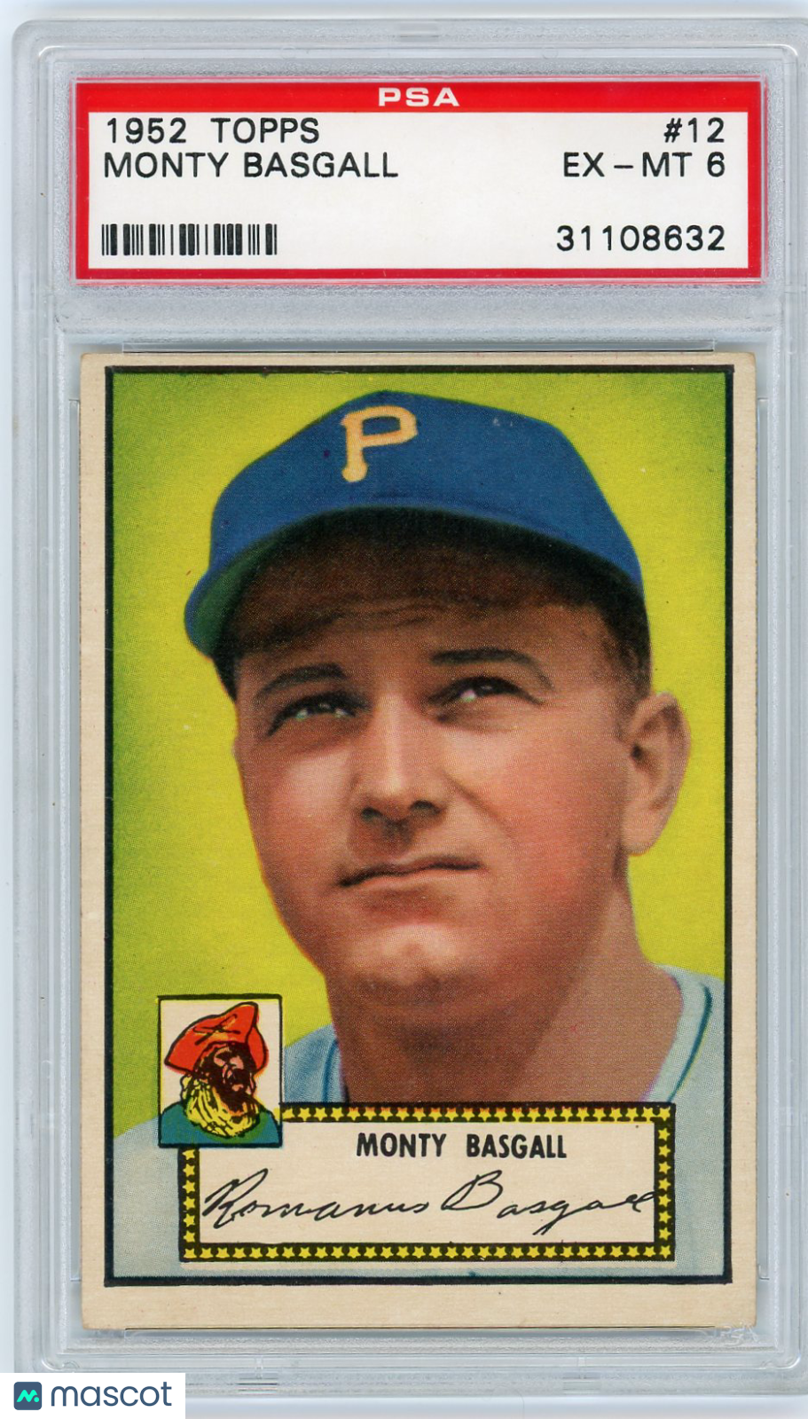 1952 Topps Monty Basgall #12 PSA 6