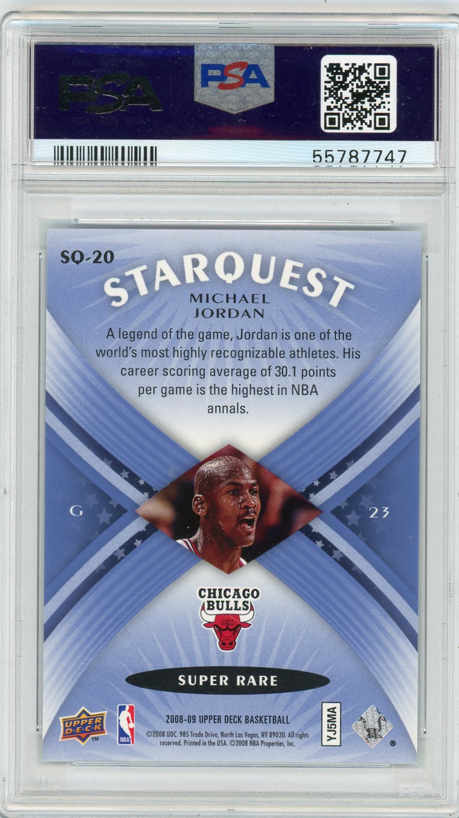 2008 Upper Deck Starquest Michael Jordan #SQ-20 Blue PSA 10