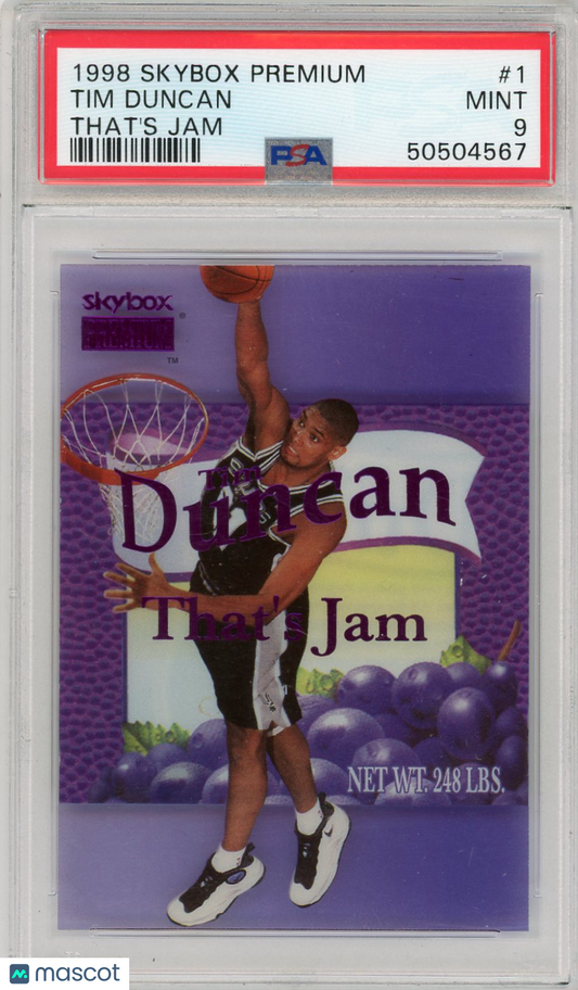 1998 Skybox Premium That's Jam Tim Duncan #1 PSA 9