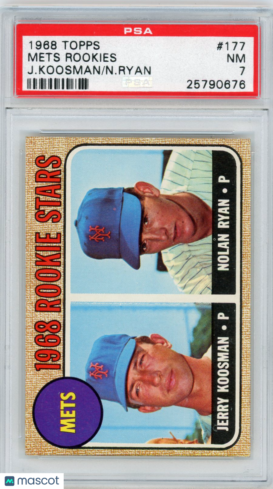 1968 Topps Mets Rookies #177 J. Koosman N. Ryan PSA 7