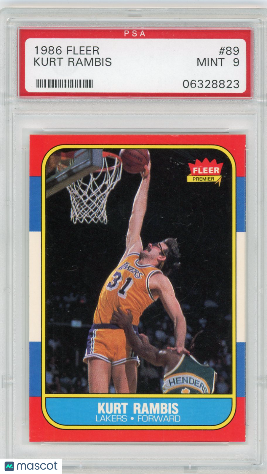 1986 Fleer Kurt Rambis #89 PSA 9