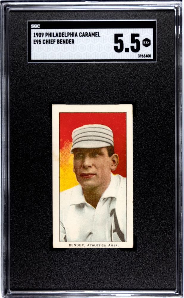 1909 CHIEF BENDER PHILADELPHIA CARAMEL (E95) SGC 5.5