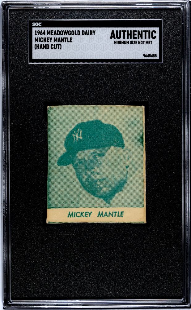 1964 MICKEY MANTLE MEADOWGOLD DAIRY SGC AUTHENTIC