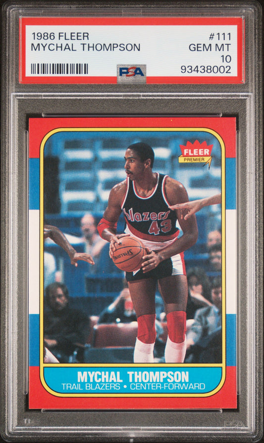 1986 FLEER MYCHAL THOMPSON #111 PSA 10