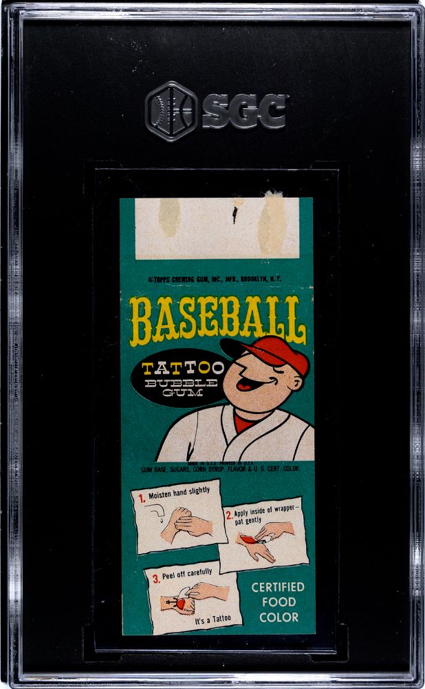 1960 TOPPS MICKEY MANTLE TATTOOS AUTO. BALL SGC 1