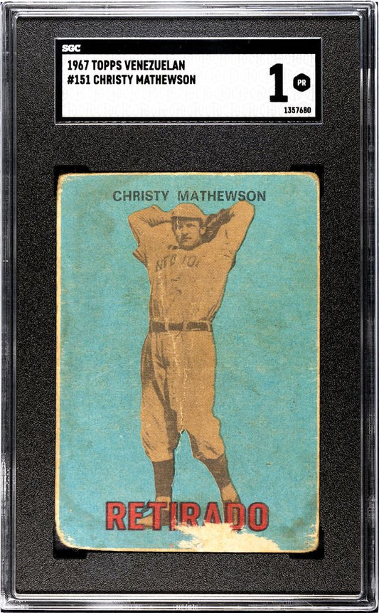 1967 TOPPS CHRISTY MATHEWSON VENEZUELAN #151 SGC 1