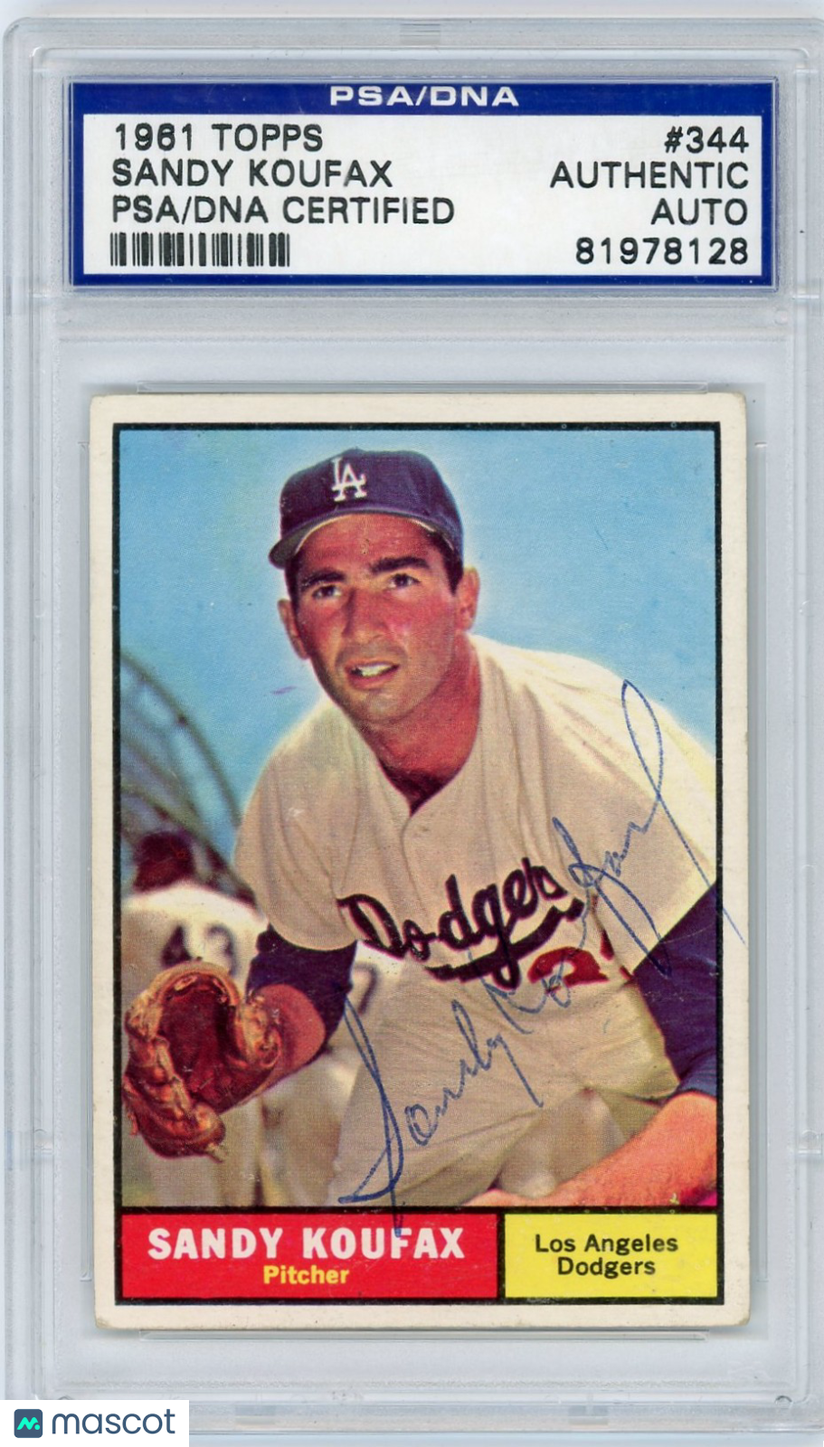 1961 Sandy Koufax PSA A Auto A