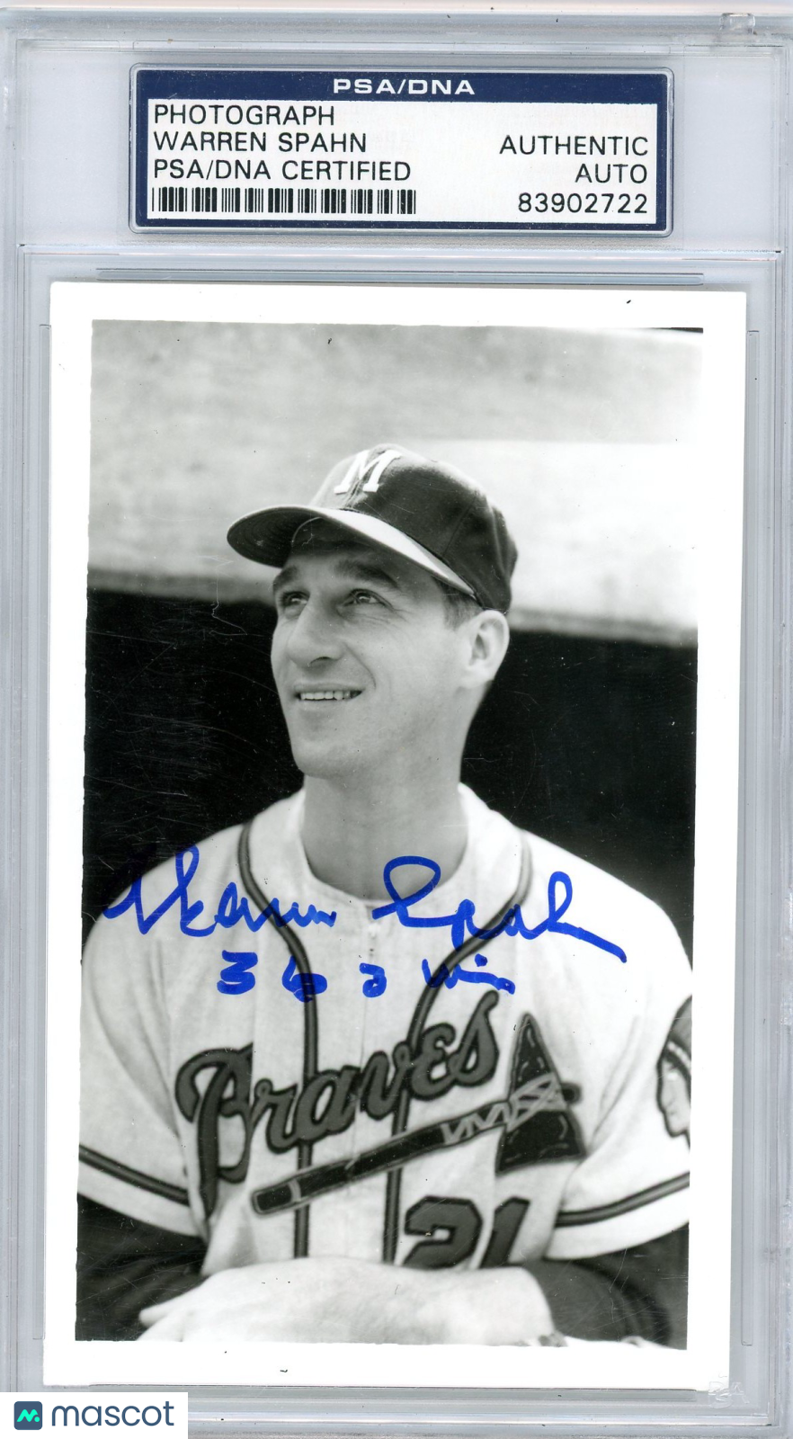 Warren Spahn PSA A Auto A