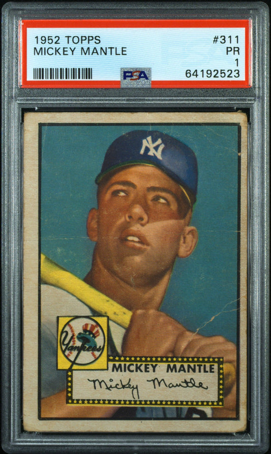 1952 TOPPS MICKEY MANTLE #311 PSA 1