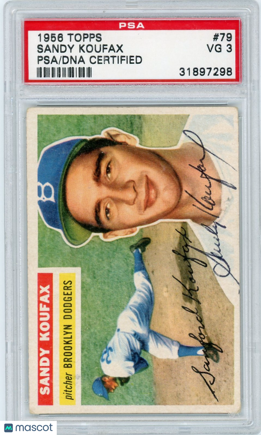 1956 Topps Sandy Koufax #79 White Back PSA 3