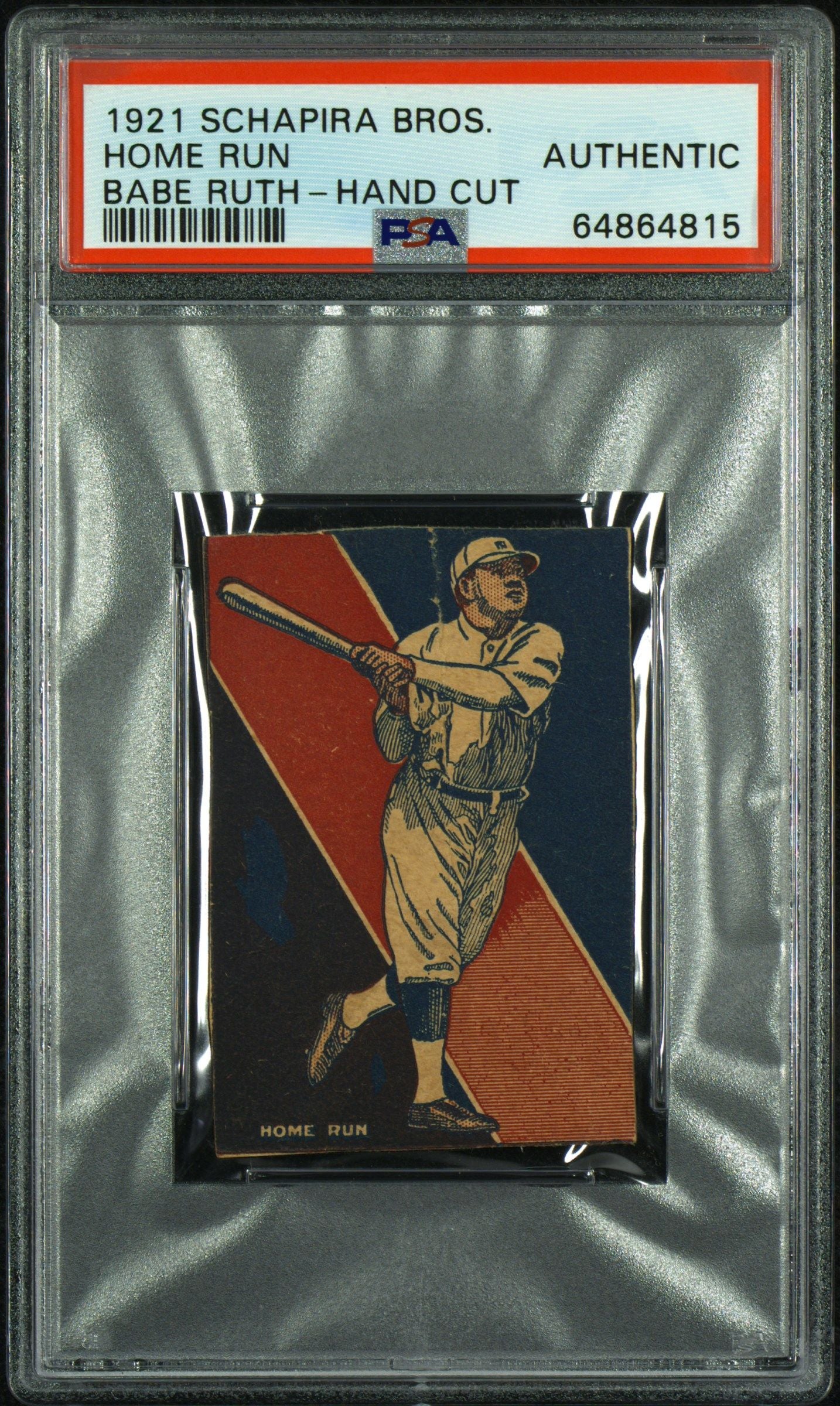 1921 HOME RUN SCHAPIRA BROS. BABE RUTH-HAND CUT PSA AUTHENTIC