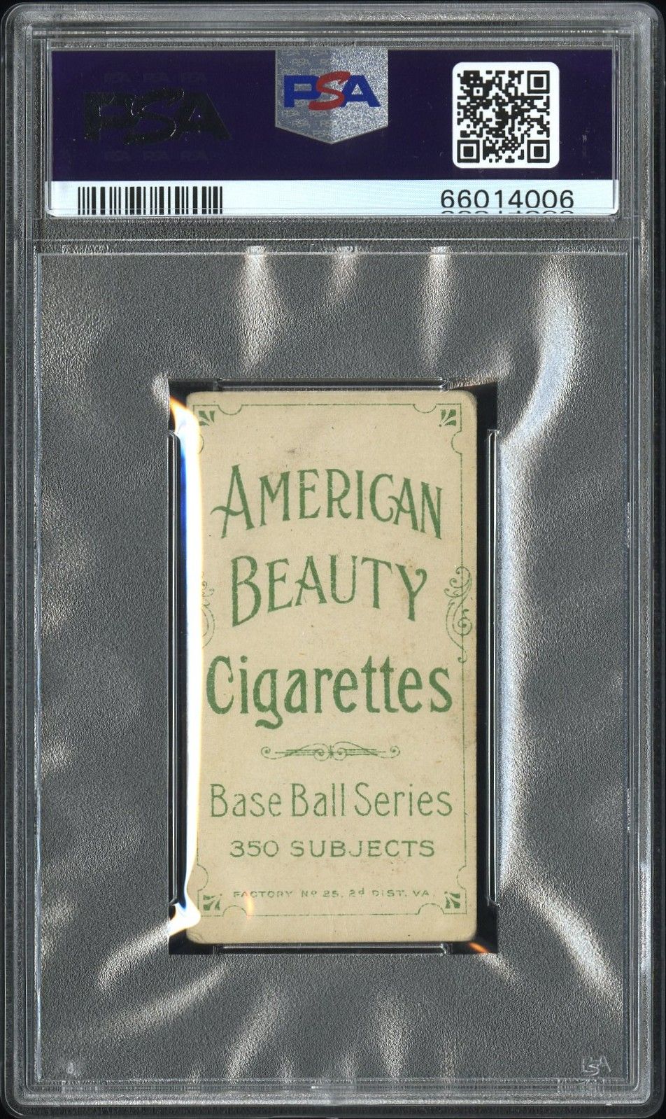 1909-11 CHRISTY MATHEWSON T206 AMERICAN BEAUTY 350 WITH FRAME DARK CAP PSA 1.5