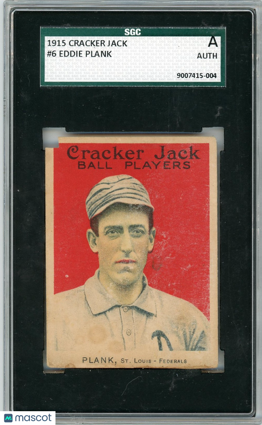 1915 Cracker Jack Eddie Plank #6 SGC A