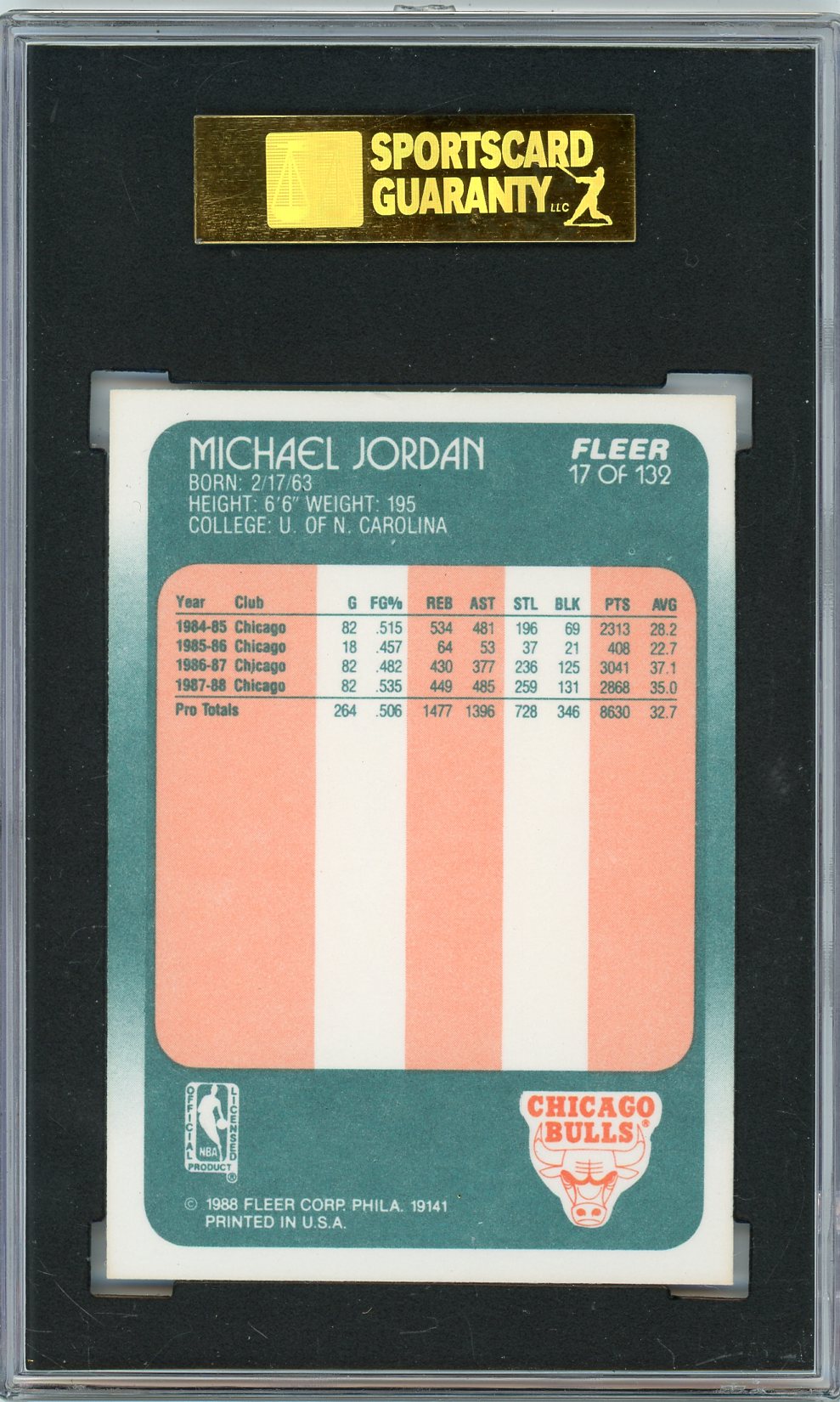 1988 Fleer Michael Jordan #17 SGC 9