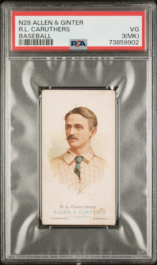 1888 R.L. CARUTHERS N28 ALLEN & GINTER BASEBALL PSA 3