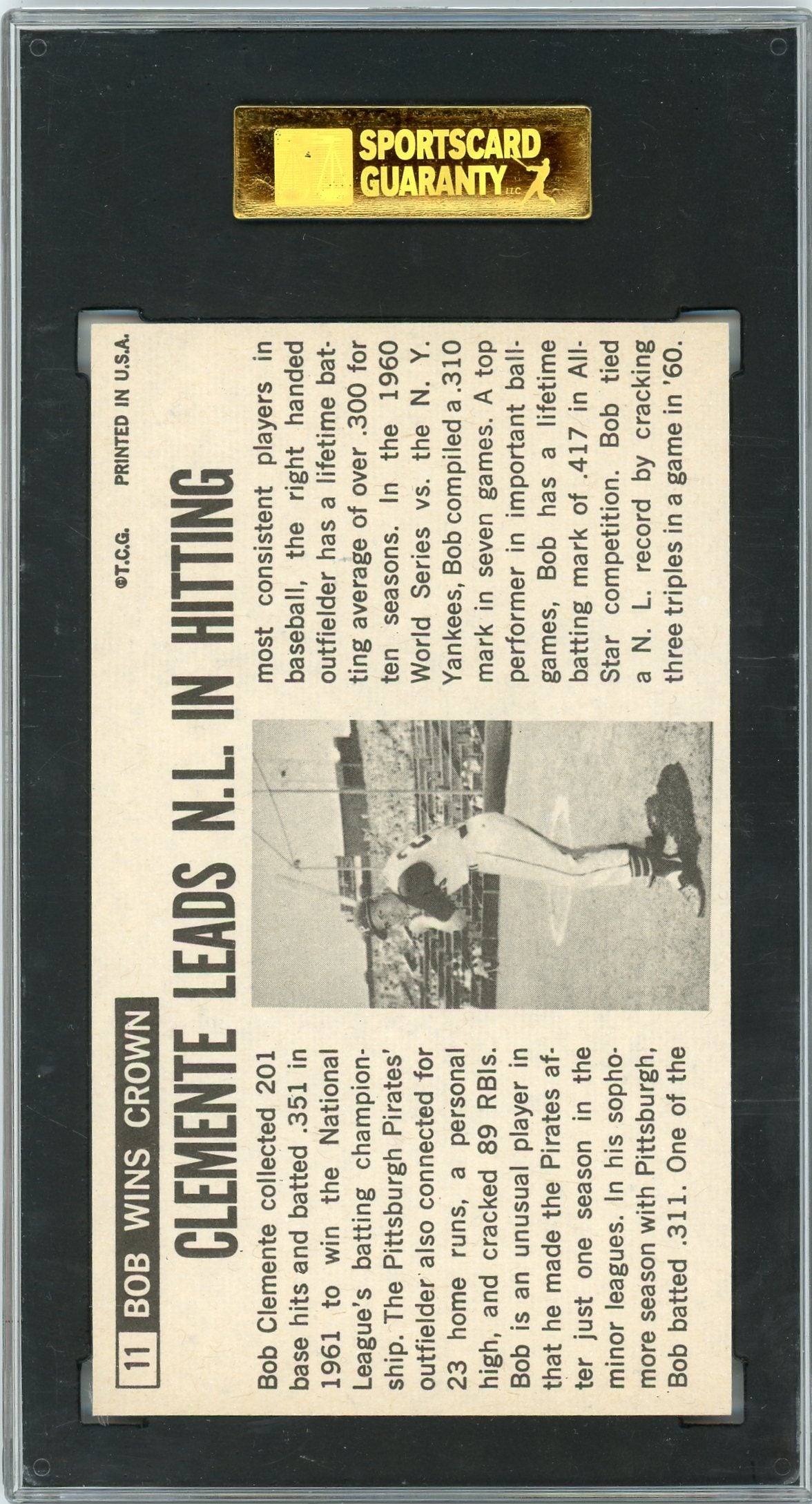 1964 Topps Giants Bob Clemente #11 SGC 8