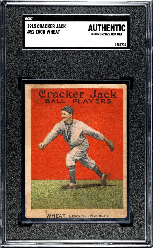 1915 ZACH WHEAT CRACKER JACK #52 SGC AUTHENTIC