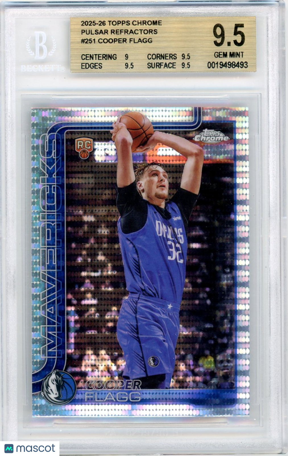 2025-26 Topps Chrome Cooper Flagg #251 Pulsar Refractors BGS 9.5