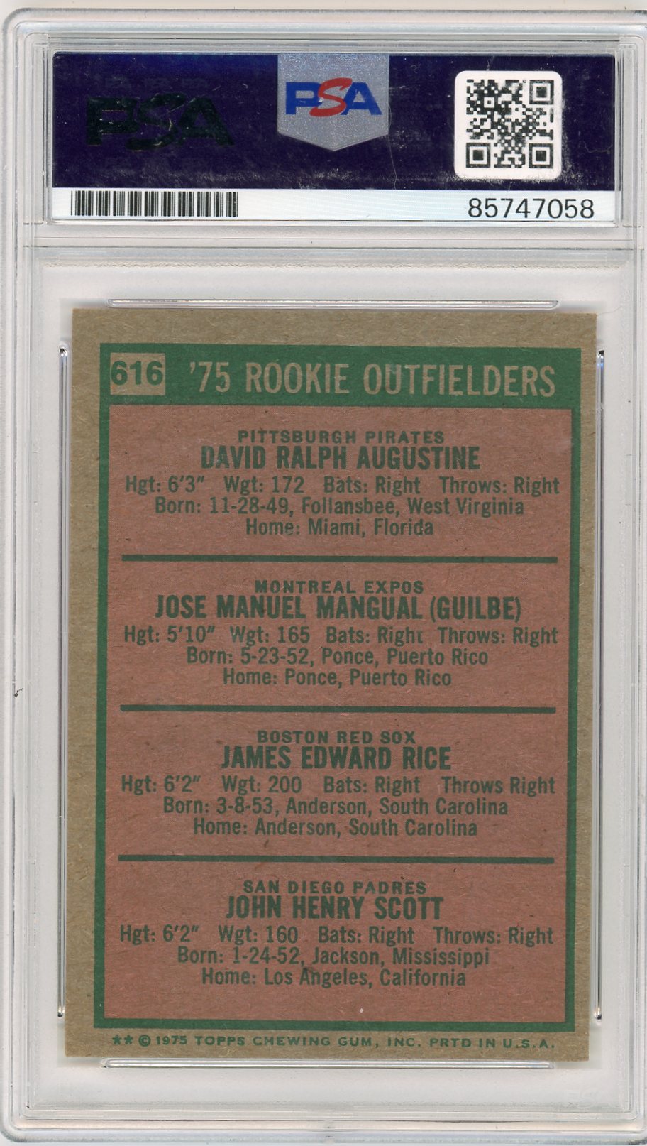 2024 Jim Rice PSA A Auto A