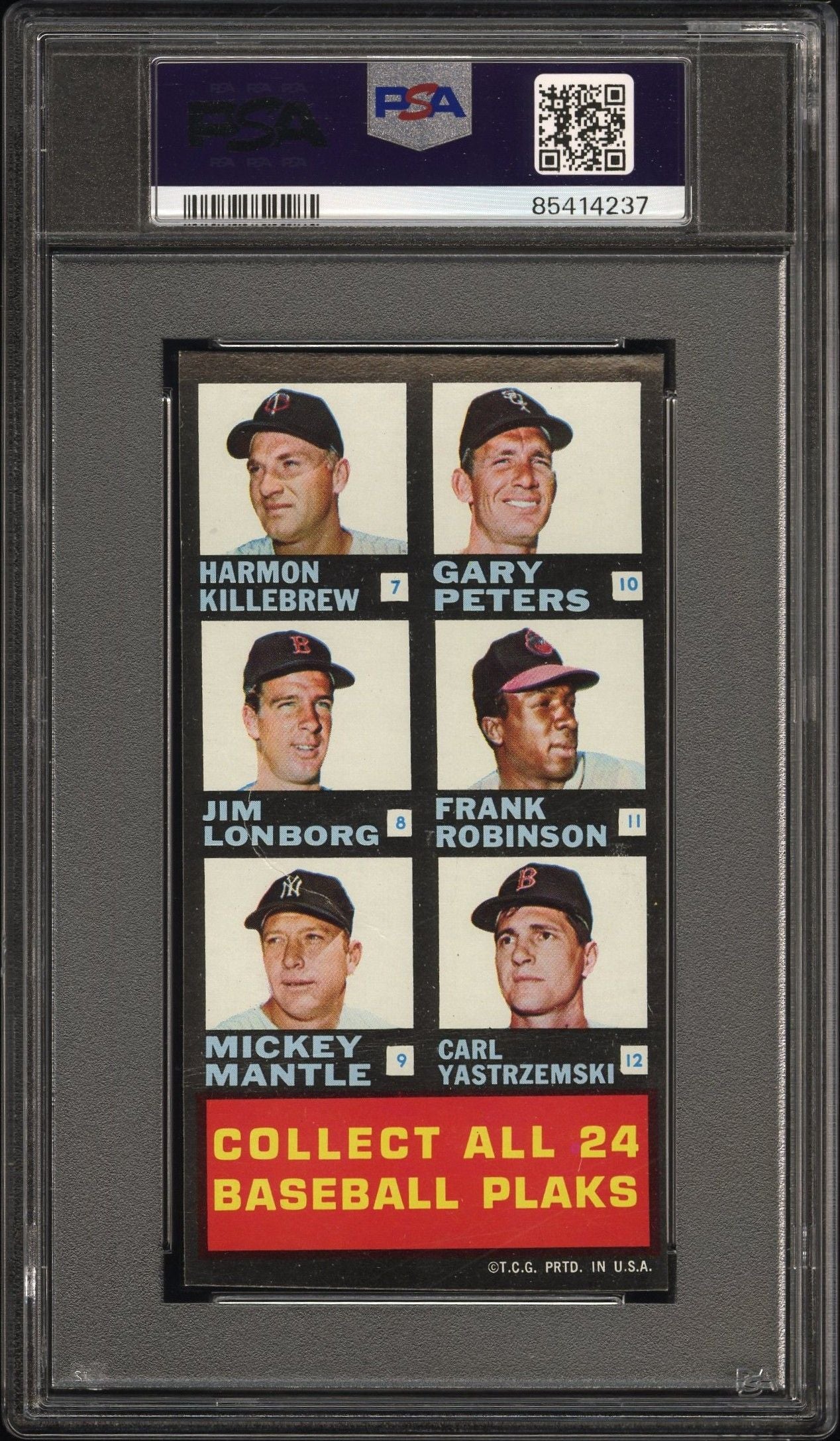 1968 TOPPS CHECKLIST #1 PLAKS PSA AUTHENTIC