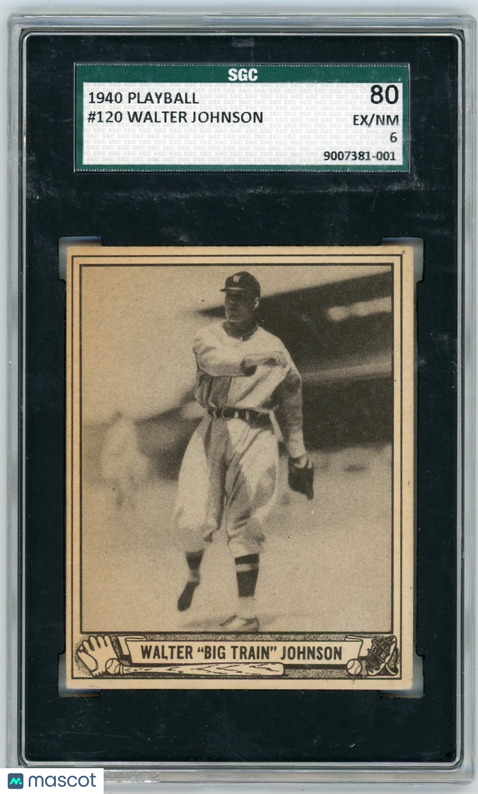 1940 Playball Walter Johnson #120 SGC 6