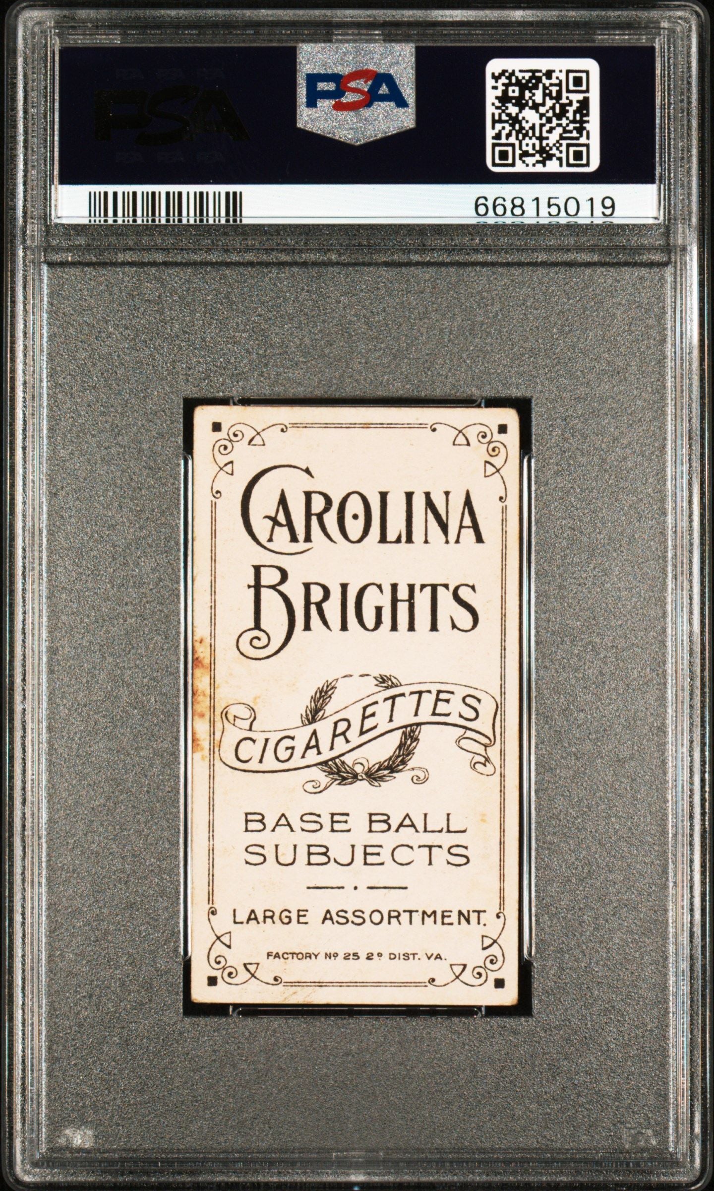 1909-11 BILL CHAPPELLE T206 CAROLINA BRIGHTS PSA 3.5