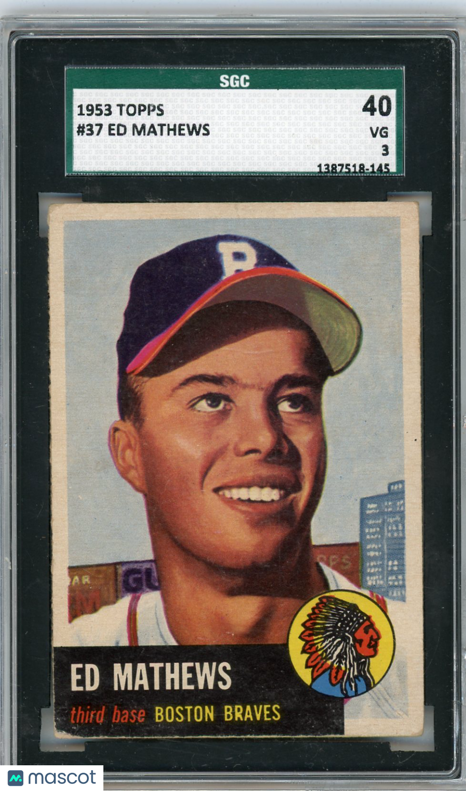 1953 Topps Ed Mathews #37 SGC 3