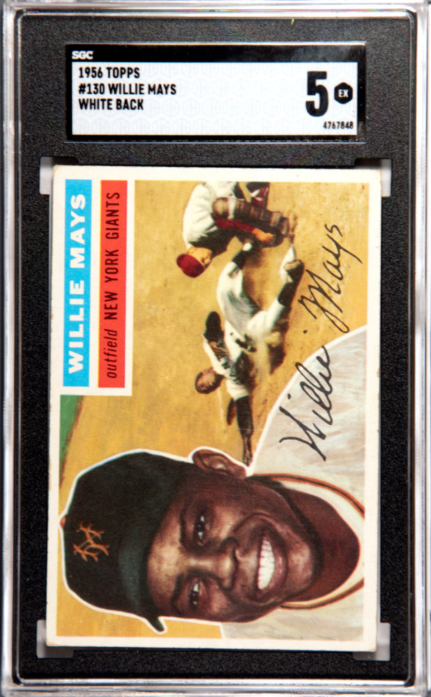 1956 TOPPS WILLIE MAYS WHITE BACK #130 SGC 5