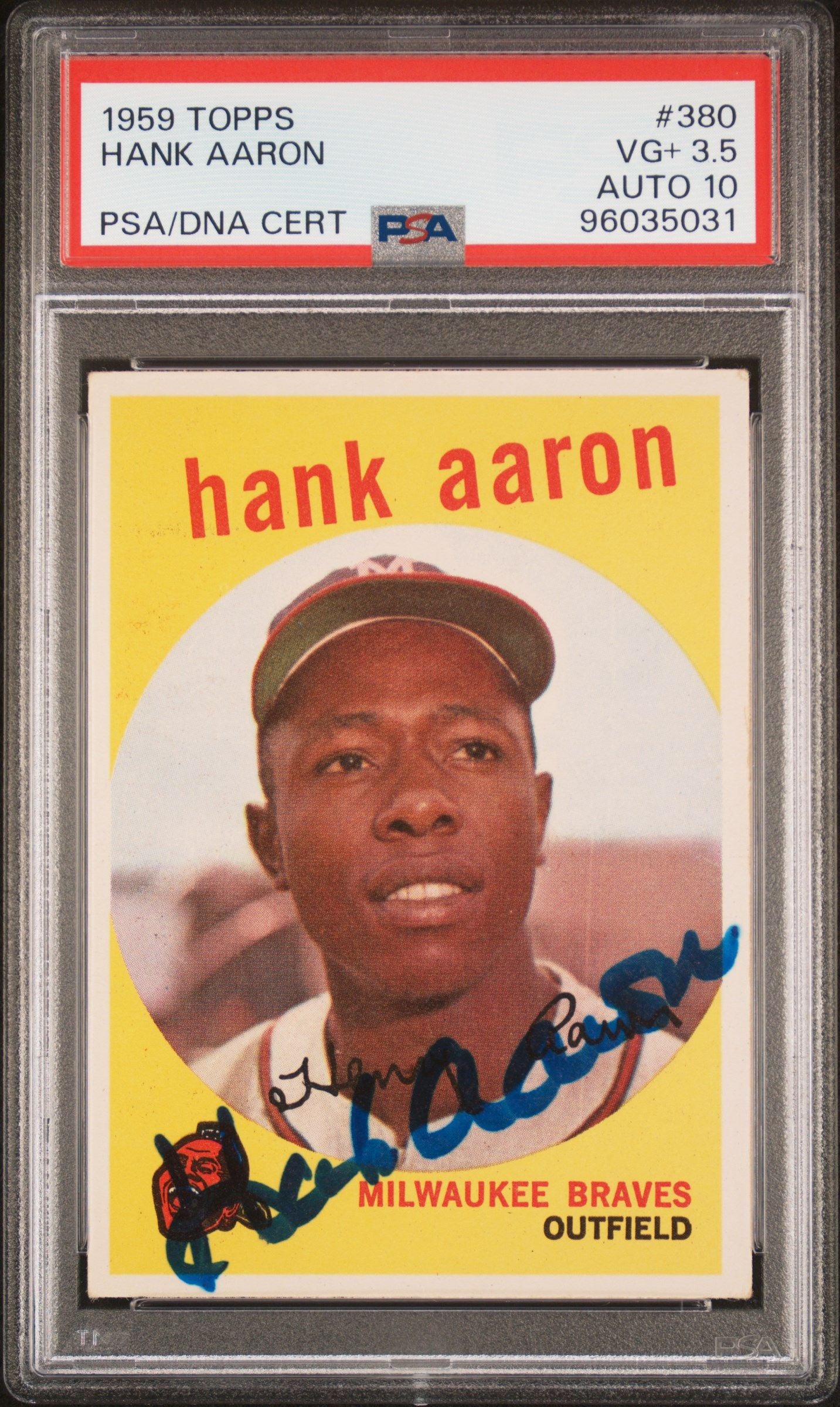 1959 TOPPS HANK AARON #380 PSA/DNA 3.5