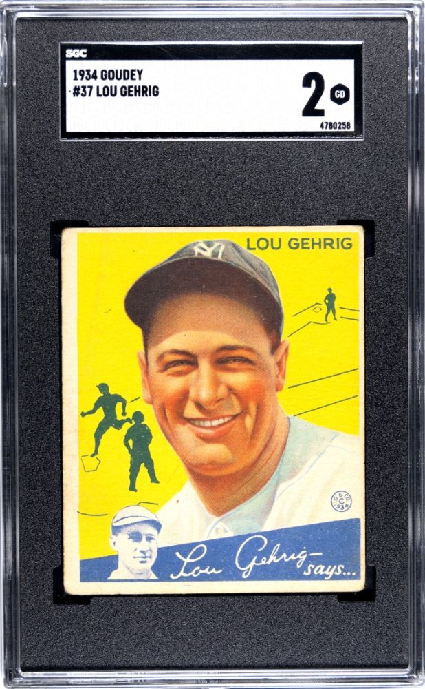 1934 GOUDEY LOU GEHRIG #37 SGC 2