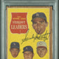 1962 TOPPS NL STRIKEOUT LEADERS NL STRIKEOUT LEADERS #60 PSA/DNA AUTHENTIC AUTO 8