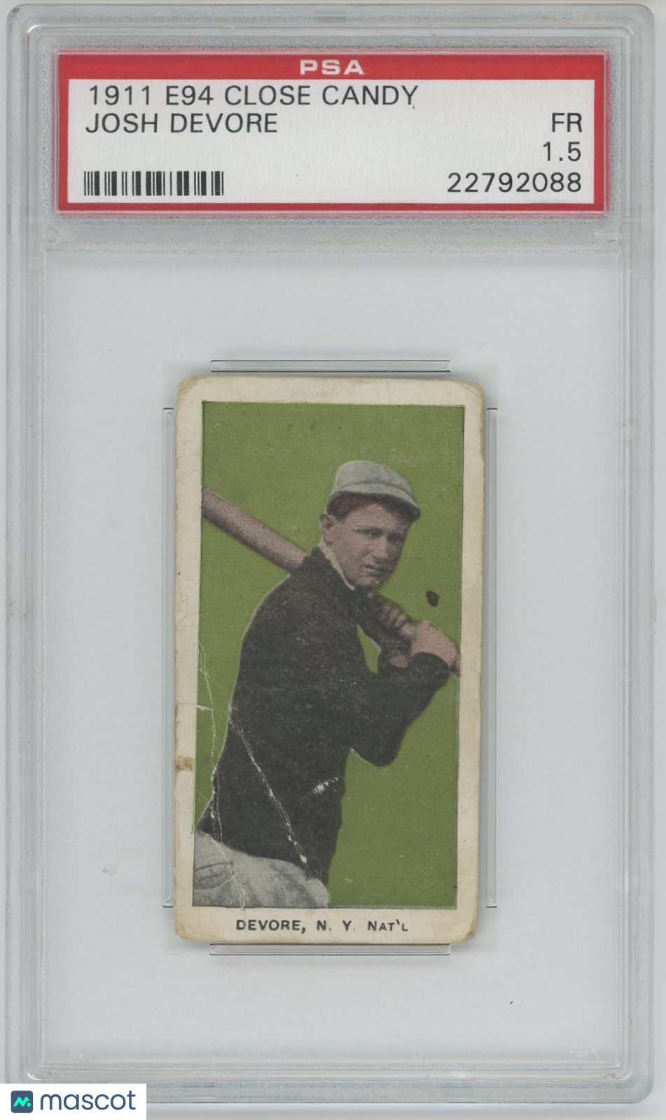 1911 E94 Close Candy Josh Devore PSA 1.5